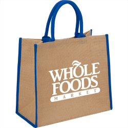 Jute Shopping & Tote Bags  - Colour Highlighted Large Jute Tote