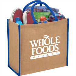 Jute Shopping & Tote Bags  - Colour Highlighted Large Jute Tote