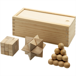 Executive Games  - Brainiac 3-piece wooden brain teaser set