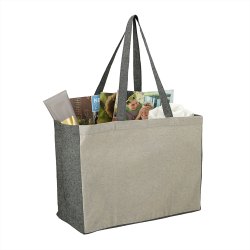 Fashion Tote Bags  - Recycled Cotton Contrast Side Shopper Tote