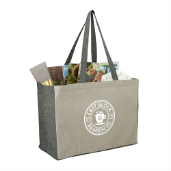 Fashion Tote Bags  - Recycled Cotton Contrast Side Shopper Tote