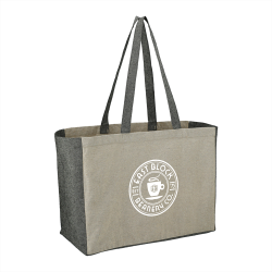 Fashion Tote Bags  - Recycled Cotton Contrast Side Shopper Tote