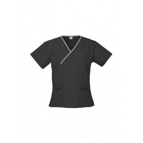 Hospitality & Medical  - Ladies Contrast Crossover Scrubs Top