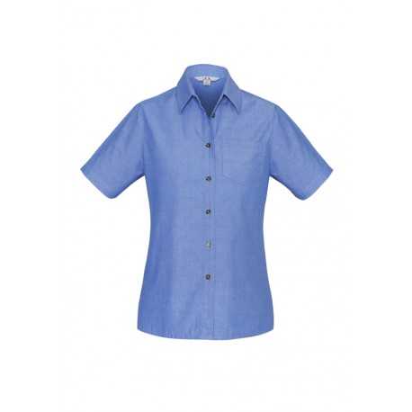 Ladies Corporate Shirts  - Ladies Wrinkle Free Chambray Short Sleeve Shirt