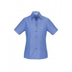 Ladies Corporate Shirts  - Ladies Wrinkle Free Chambray Short Sleeve Shirt