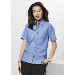 Ladies Corporate Shirts  - Ladies Wrinkle Free Chambray Short Sleeve Shirt