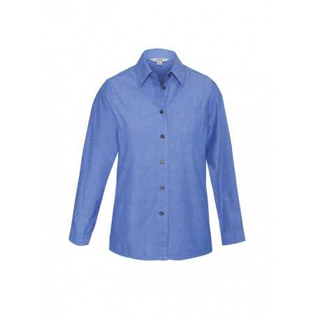 Ladies Corporate Shirts  - Ladies Wrinkle Free Chambray Long Sleeve Shirt