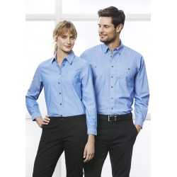 Ladies Corporate Shirts  - Ladies Wrinkle Free Chambray Long Sleeve Shirt