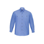 Men&#039;s Corporate Shirts - Mens Wrinkle Free Chambray Long Sleeve Shirt