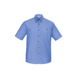 Men&#039;s Corporate Shirts - Mens Wrinkle Free Chambray Short Sleeve Shirt