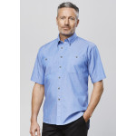 Men&#039;s Corporate Shirts - Mens Wrinkle Free Chambray Short Sleeve Shirt