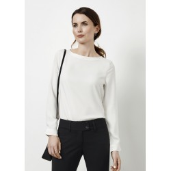 Ladies Corporate Shirts  - Ladies Madison Boatneck Blouse