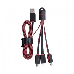 USB Hubs & Cables  - Parma 3n1 Light Up Charge Cable - 100 cm
