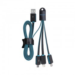 USB Hubs & Cables  - Parma 3n1 Light Up Charge Cable - 100 cm