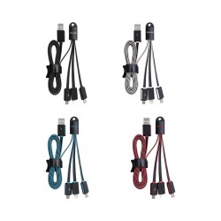 USB Hubs & Cables  - Parma 3n1 Light Up Charge Cable - 100 cm