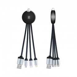 USB Hubs & Cables  - Atesso 3n1 Light Up Charge Cable - Round