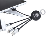 USB Hubs &amp; Cables - Atesso 3n1 Light Up Charge Cable - Round