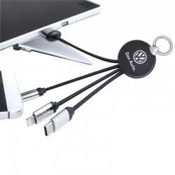 USB Hubs & Cables  - Atesso 3n1 Light Up Charge Cable - Round