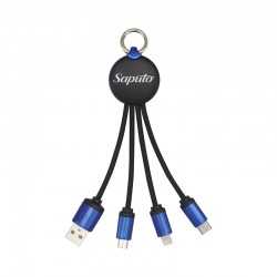 USB Hubs & Cables  - Atesso 3n1 Light Up Charge Cable - Round