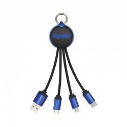 USB Hubs & Cables  - Atesso 3n1 Light Up Charge Cable - Round