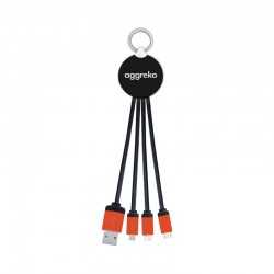 USB Hubs & Cables  - Atesso 3n1 Light Up Charge Cable - Round