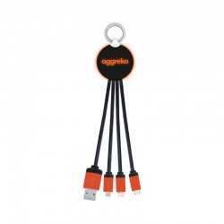 USB Hubs & Cables  - Atesso 3n1 Light Up Charge Cable - Round