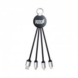USB Hubs & Cables  - Atesso 3n1 Light Up Charge Cable - Round