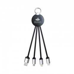 USB Hubs & Cables  - Atesso 3n1 Light Up Charge Cable - Round
