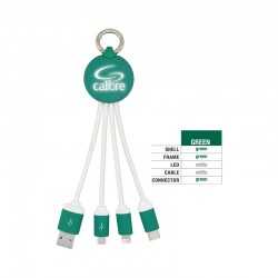 USB Hubs & Cables  - Atesso 3n1 Light Up Charge Cable - Round
