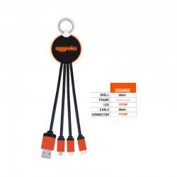 USB Hubs & Cables  - Atesso 3n1 Light Up Charge Cable - Round