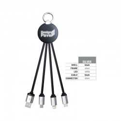 USB Hubs & Cables  - Atesso 3n1 Light Up Charge Cable - Round