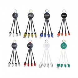 USB Hubs & Cables  - Atesso 3n1 Light Up Charge Cable - Round