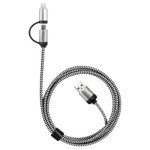USB Hubs &amp; Cables - Milano 2n1 Fabric Charge &amp; Data Cable