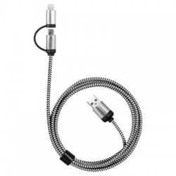 USB Hubs & Cables  - Milano 2n1 Fabric Charge & Data Cable