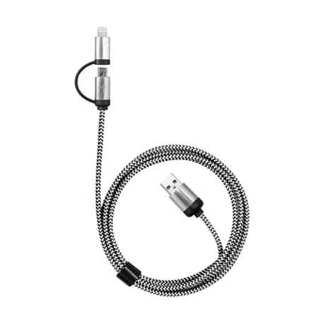 USB Hubs & Cables  - Milano 2n1 Fabric Charge & Data Cable