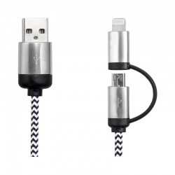 USB Hubs & Cables  - Milano 2n1 Fabric Charge & Data Cable