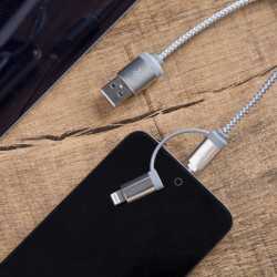 USB Hubs & Cables  - Milano 2n1 Fabric Charge & Data Cable