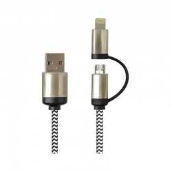 USB Hubs & Cables  - Milano 2n1 Fabric Charge & Data Cable