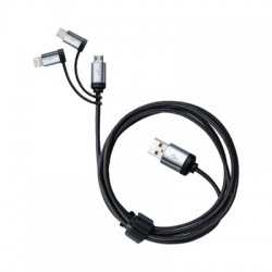 USB Hubs & Cables  - Pesaro 3n1 Fabric Charge & Data Cable