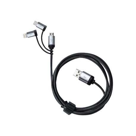 USB Hubs & Cables  - Pesaro 3n1 Fabric Charge & Data Cable