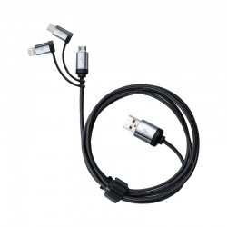USB Hubs & Cables  - Pesaro 3n1 Fabric Charge & Data Cable