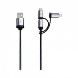 USB Hubs & Cables  - Pesaro 3n1 Fabric Charge & Data Cable