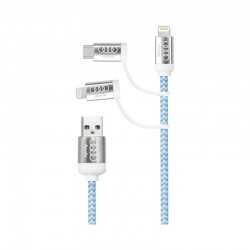 USB Hubs & Cables  - Pesaro 3n1 Fabric Charge & Data Cable