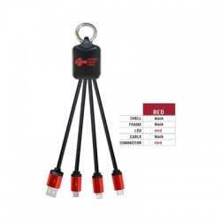 USB Hubs & Cables  - Atesso 3n1 Light Up Charge Cable - Rectangle