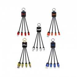 USB Hubs & Cables  - Atesso 3n1 Light Up Charge Cable - Rectangle
