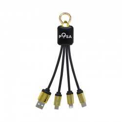 USB Hubs & Cables  - Atesso 3n1 Light Up Charge Cable - Rectangle