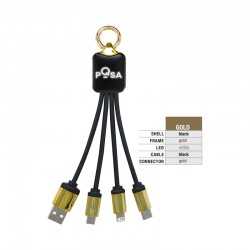 USB Hubs & Cables  - Atesso 3n1 Light Up Charge Cable - Rectangle