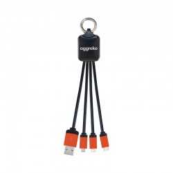 USB Hubs & Cables  - Atesso 3n1 Light Up Charge Cable - Rectangle
