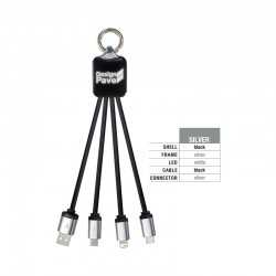 USB Hubs & Cables  - Atesso 3n1 Light Up Charge Cable - Rectangle