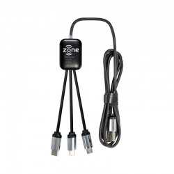 USB Hubs & Cables  - Fierra 3n1 Light Up Charge Cable - 1.0 metre